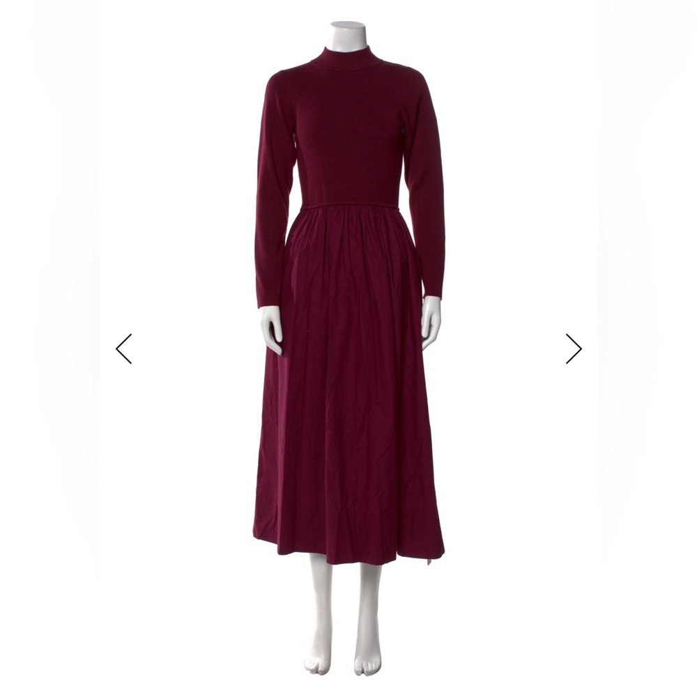 Marie Oliver gorgeous Barrett mock neck Burgundy Long Sleeve Dress size Medium M